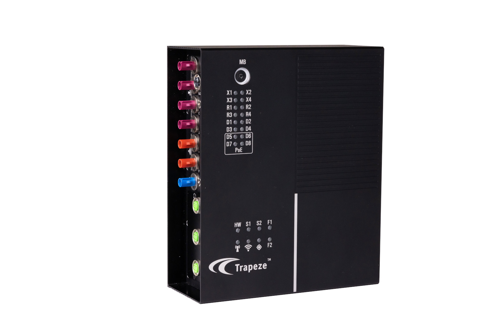 Der multifunktionale Fahrzeug-Router GPR3 ist eine Kombination aus Router und Switch. Dank seiner vielen Anschlüsse und Steckplätze ist er flexibel einsetzbar und kann auf Kundenwunsch erweitert werden.